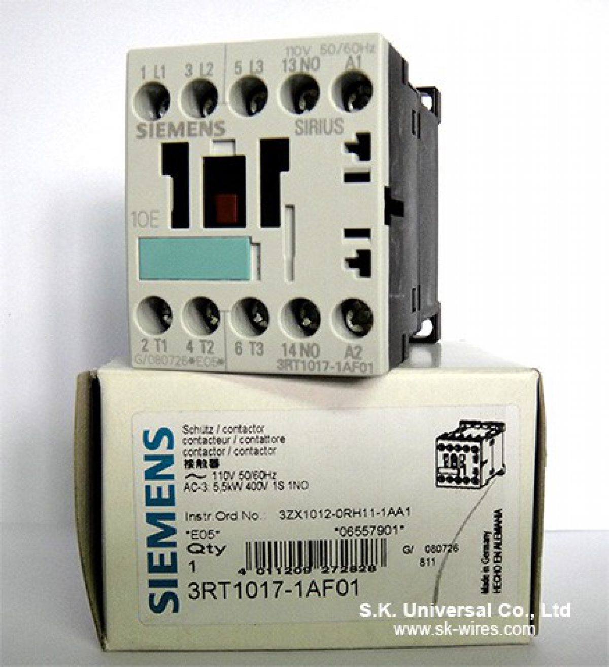 3RT1017-1AN21 SIEMENS CONTACTEUR, AC-3 5,5 KW / 400 V, 1 ..